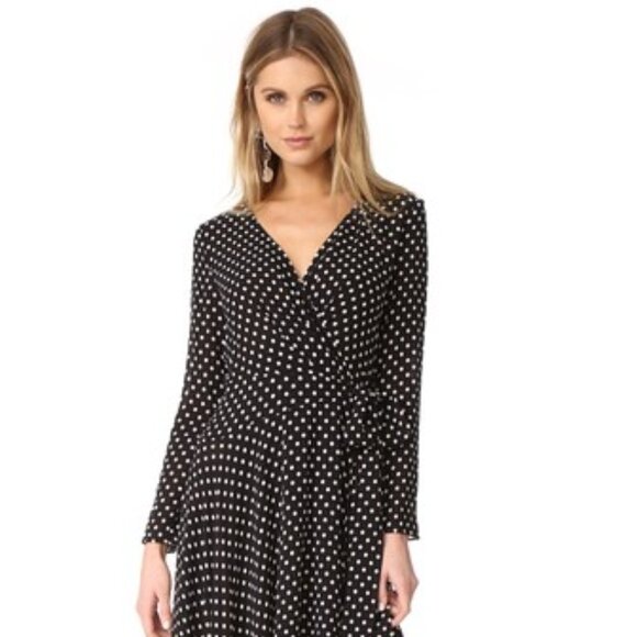 Zimmermann $800 black wrap polka dot midi dress size 0 - Picture 3 of 7